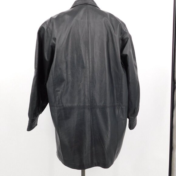 Black Korean Branded Im Soo Kim Women 1 Button Leather Jacket Coat FLAW NO SIZE - Picture 3 of 13